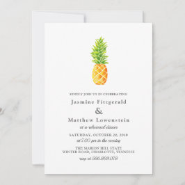 Invitación Cena de prueba de piña acuarela