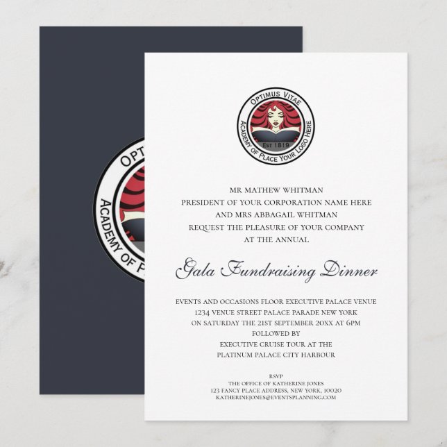 Invitación Cena de recaudación de fondos de Gala (Anverso / Reverso)
