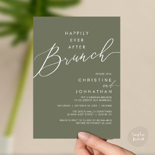 Invitación Cena de recepción de boda cena feliz para siempre