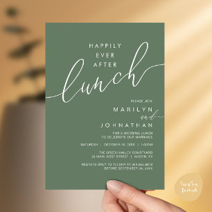 Invitación Cena de recepción de boda cena feliz para siempre