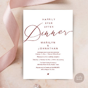Invitación Cena de recepción de boda con vino para siempre fe