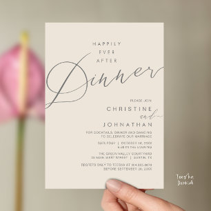 Invitación Cena de recepción de boda después de cenar felizme