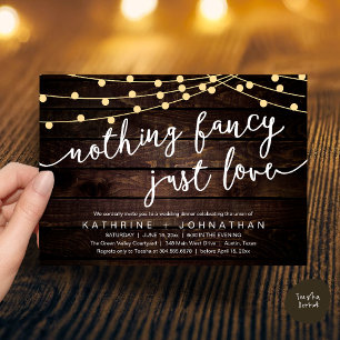 Invitación Cena de recepción de boda, nada elegante, solo amo