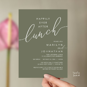 Invitación Cena de recepción de boda para cenar felizmente de