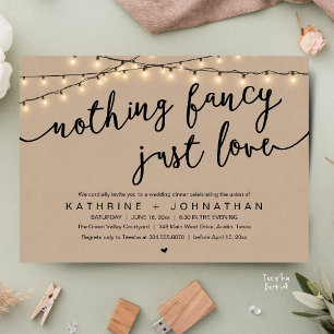 Invitación Cena de recepción de boda sin nada elegante, solo