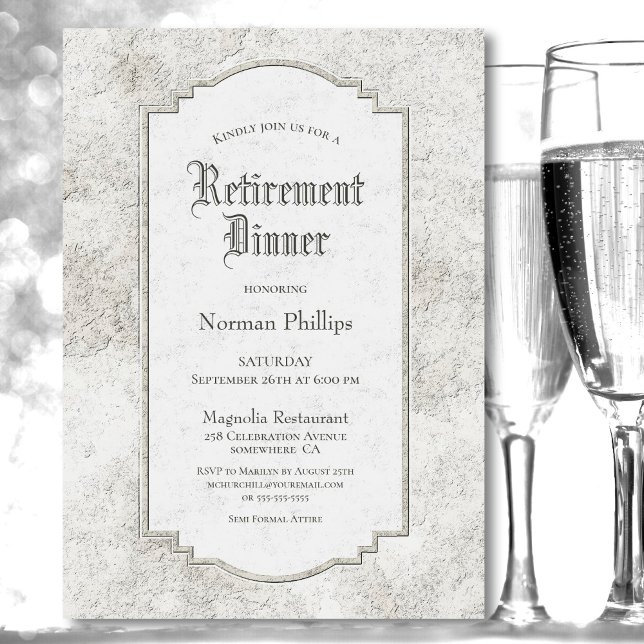Invitación Cena de retiro de piedra cosecha rusa (Subido por el creador)