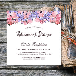 Invitación Cena de retiro floral de lavanda rosa Rubor