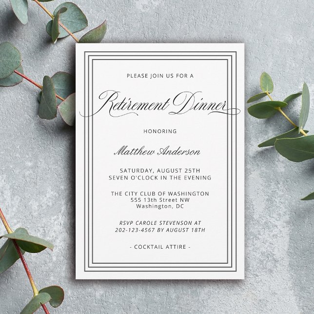 Invitación Cena de retiro simple y elegante (Available in both printed and instant download digital formats.)
