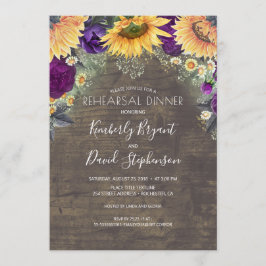 Invitación Cena de Rosa de girasol y morado