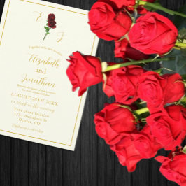 Invitación Cena de Rosa de oro de marfil