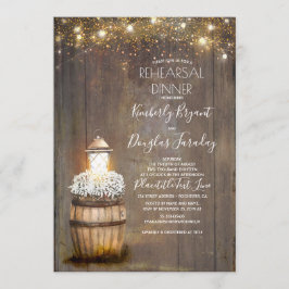 Invitación Cena de Rústica Linterna del pecho del bebé