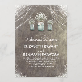 Invitación Cena de Rústica Mason Jars, ensayo de aliento para