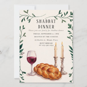 Invitación Cena de Shabat Costumbre Familia Judía