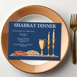 Invitación Cena de Shabbat Personalizado Marina de la familia