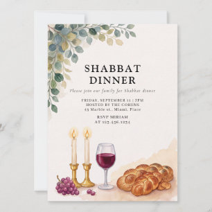 Invitación Cena de Shabbos Cena de Shabbat Familia Judía