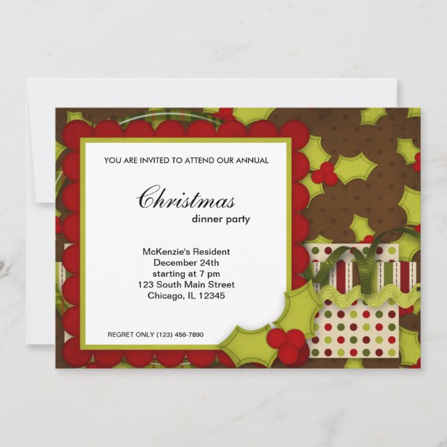 Invitación Cena de vacaciones (Anverso)