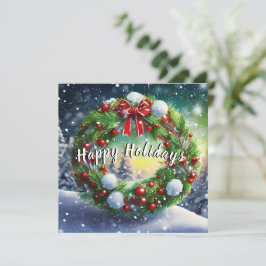 Invitación Cena de vacaciones de invierno en Wreath