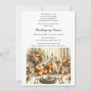 Invitación Cena de vacaciones de otoño de Acción de Gracias