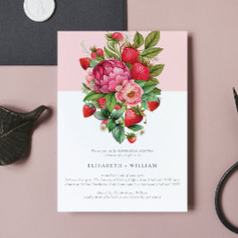 Invitación Cena de verano de fresa y peonés