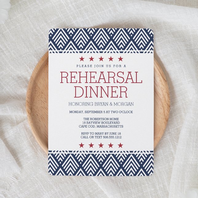 Invitación Cena de verano roja y azul (Subido por el creador)