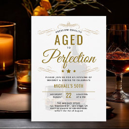 Invitación Cena de Whisky Envejecido a la Perfección Cumpleañ