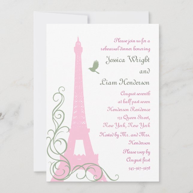 Invitación Cena del ensayo Aves de amor (Anverso)