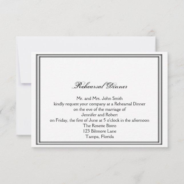 Invitación Cena del ensayo de bodas de destino de Nueva Orlea (Anverso)