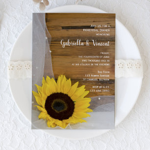 Invitación Cena del ensayo de casamiento de campo con velo de