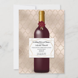 Invitación Cena del ensayo de la boda de la botella de vino