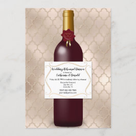 Invitación Cena del ensayo de la boda de la botella de vino