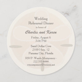 Invitación Cena del ensayo de la boda del dólar de arena