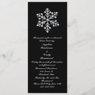 Invitación Cena del ensayo del copo de nieve del invierno