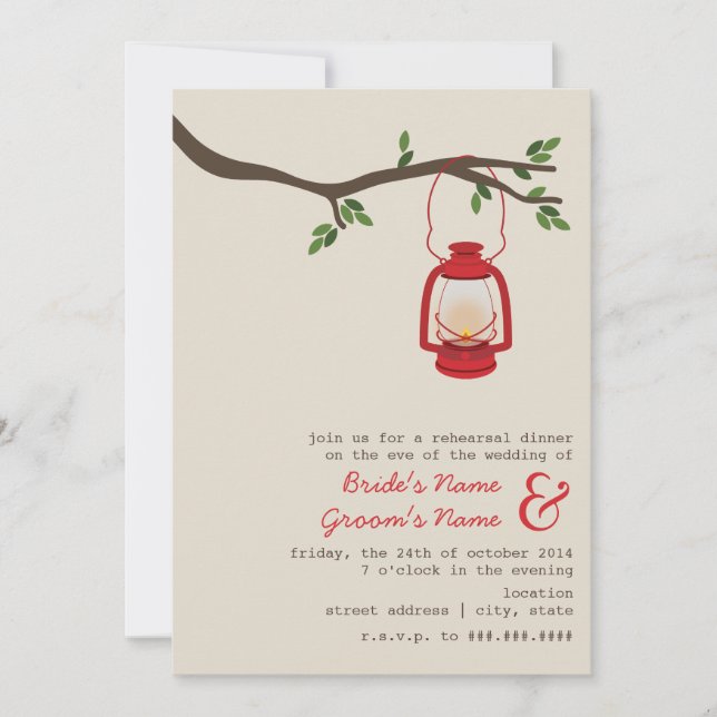 Invitación Cena del ensayo del desierto de la linterna del (Anverso)