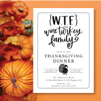 Cena divertida de acción de gracias de WTF Wine Tu