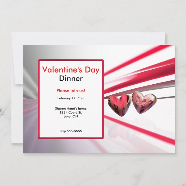 Invitación Cena El día de San Valentín de Wild Hearts (Anverso)