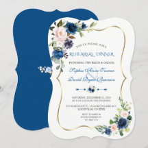Cena elegante clásica de flores rosas azules