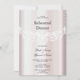 Invitación Cena elegante con flores de encaje blanco