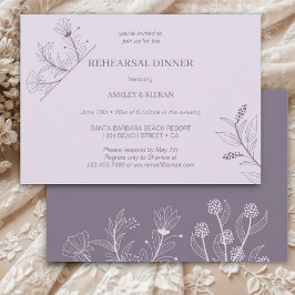 Invitación Cena elegante con lavanda floral