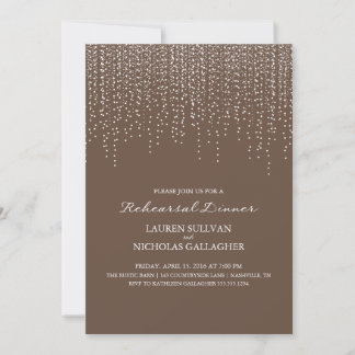 Invitación Cena elegante con luces colgantes
