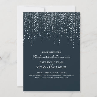 Invitación Cena elegante con luces colgantes