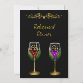 Invitación Cena elegante con vino