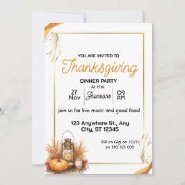 Invitación Cena elegante de Acción de Gracias