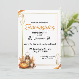 Invitación Cena elegante de Acción de Gracias