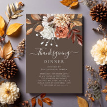 Cena elegante de Acción de Gracias con flores de o