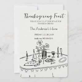 Invitación Cena elegante de Acción de Gracias rústica