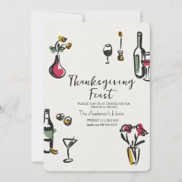 Invitación Cena Elegante de Acción de Gracias Rústica