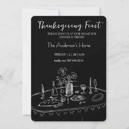 Invitación Cena Elegante de Acción de Gracias Rústica