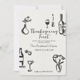 Invitación Cena elegante de Acción de Gracias rústica