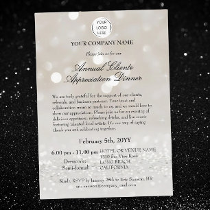 Invitación Cena elegante de agradecimiento a clientes de nego