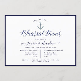 Invitación Cena elegante de Anclaje Azul de la Marina Náutica